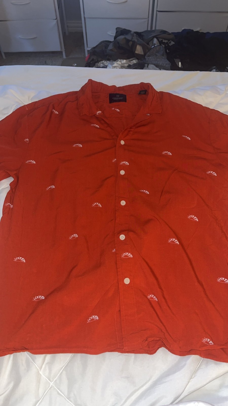 NWOT Scotch & Soda Amsterdam Couture Red Button-Up Shirt