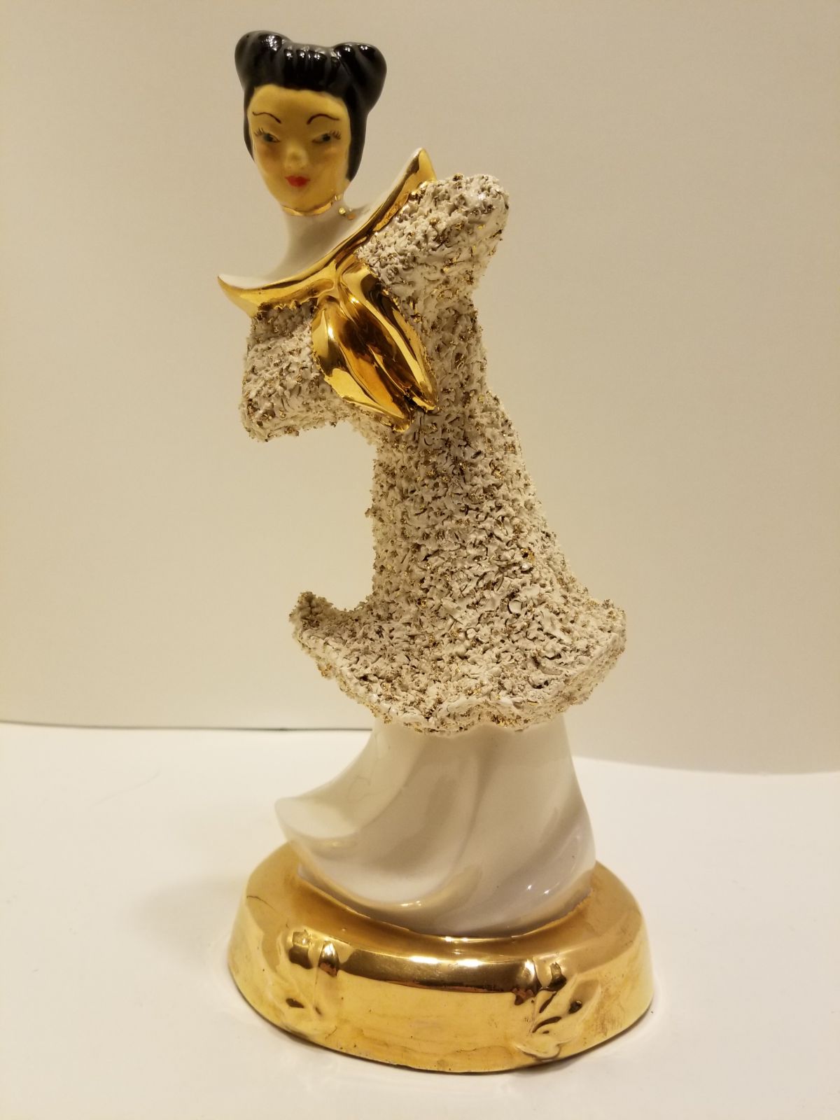 Geisha Figurine Vintage Porcelain Gold G