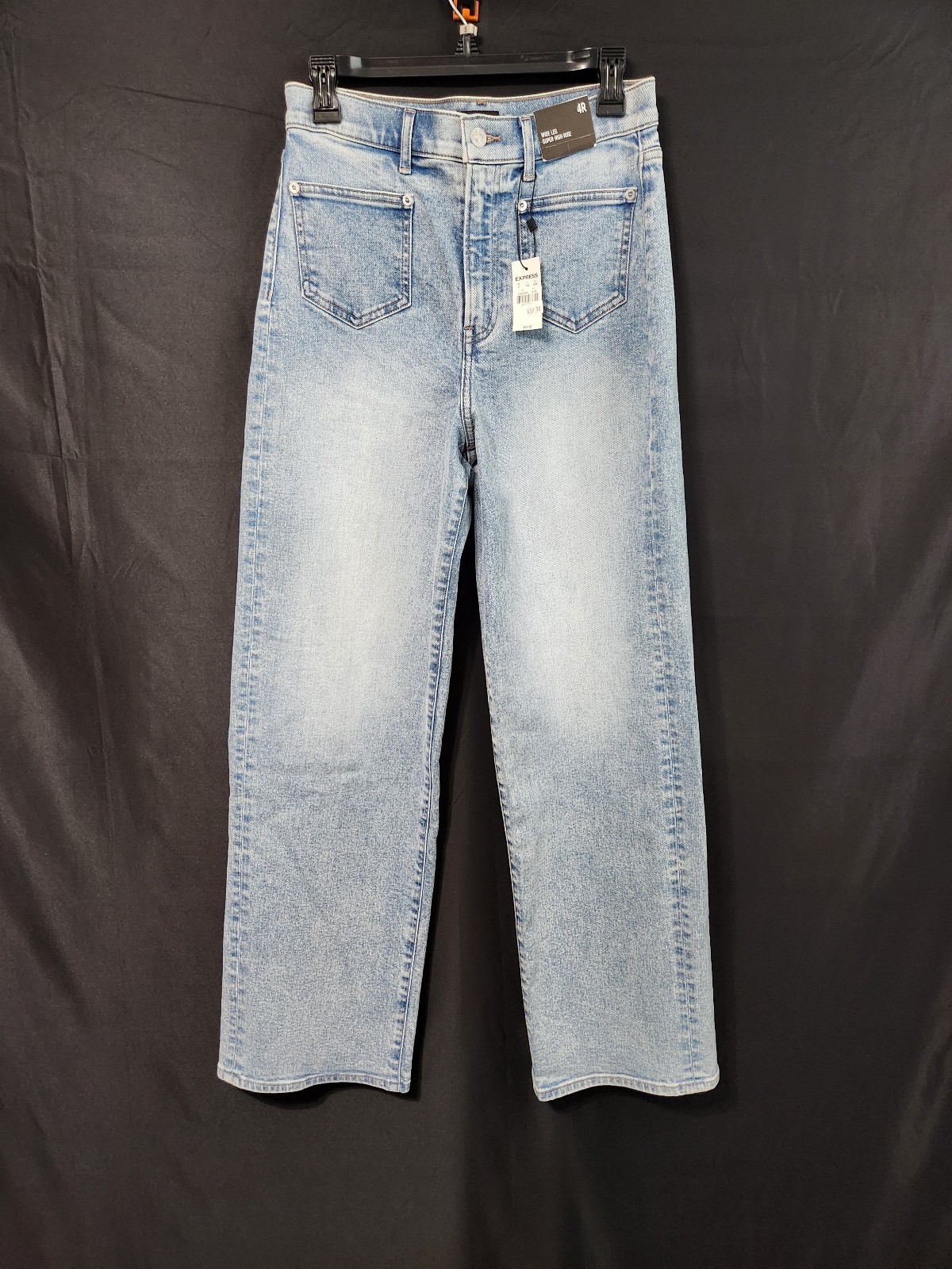 Express Wide Leg Super High Rise Jeans 4 R Front pockets