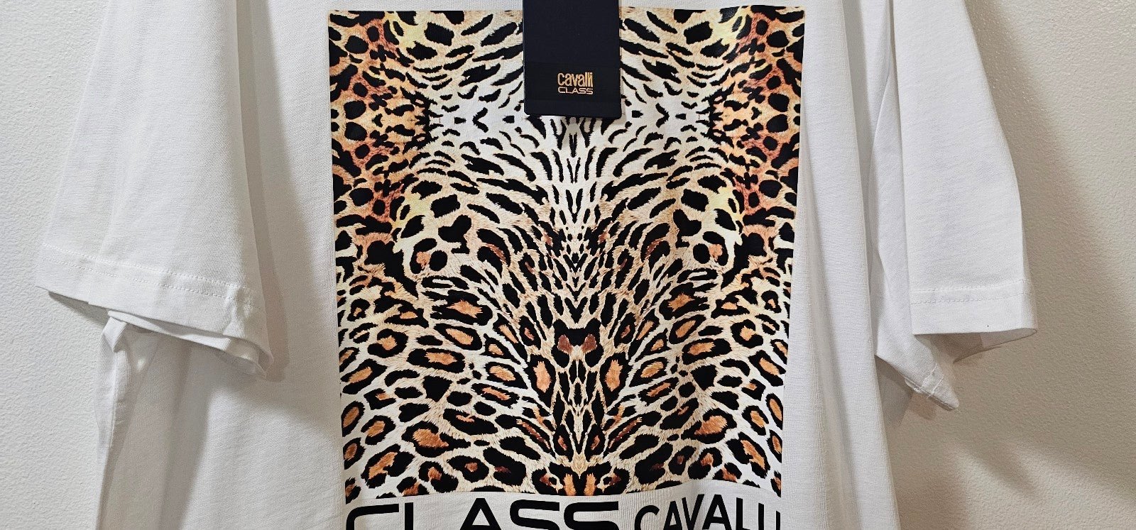 Roberto Cavalli Class Leopard Print Logo T-Shirt Multiple