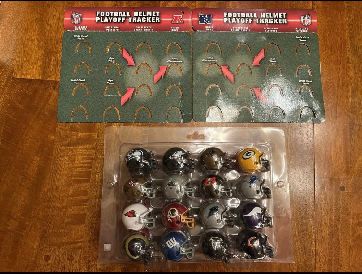 NFL Football 32 Team Mini Helmet Standings Tracker Display Set