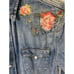 Women's XS Vintage Polo Ralph Lauren Embroidered Floral Roses Denim Pearl Snap