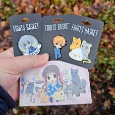 Fruits Basket Chibi Tohru & Sohma Zodiac Animals cardholder pins set