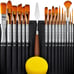 16 Pieces Premium Artist Paint Brush Set - Includes Palette Knife, Sponge, Organ