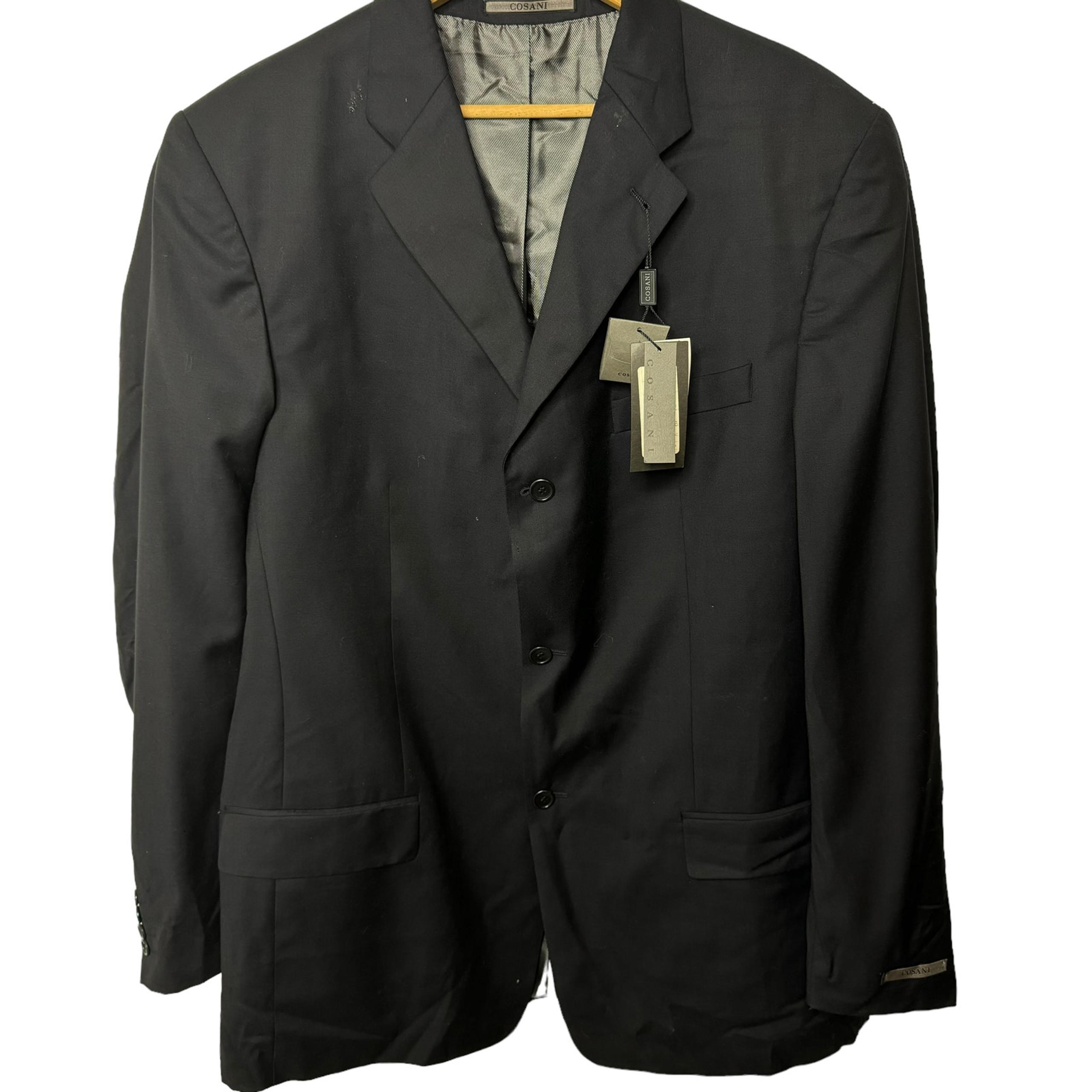 Georgio Cosani Soft Wool Cashmere Suit Jacket Sport Coat Navy Blue 48 Extra Long