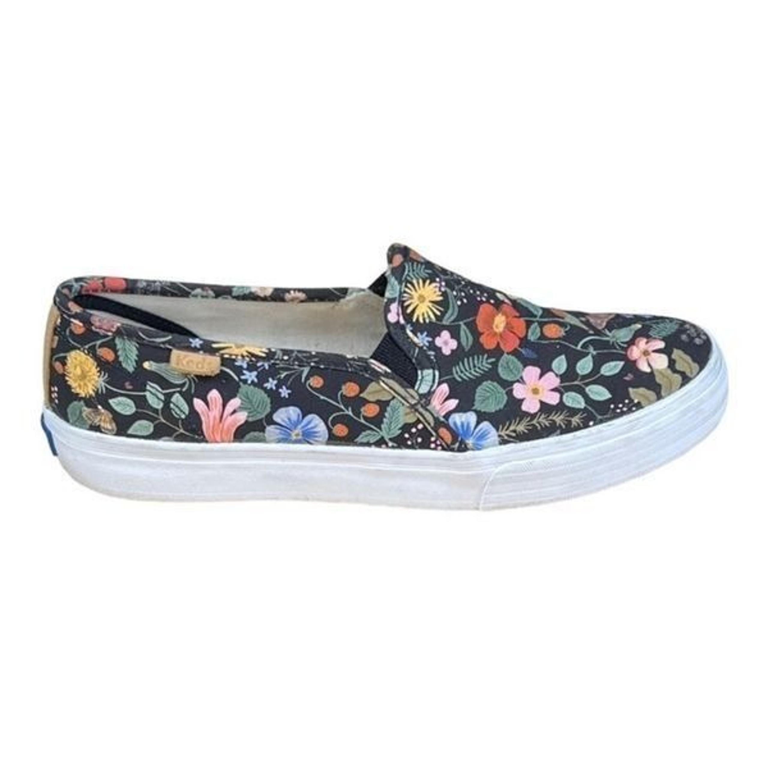 Keds x Ruffle Paper black floral classic basic low top 9.5 sneakers
