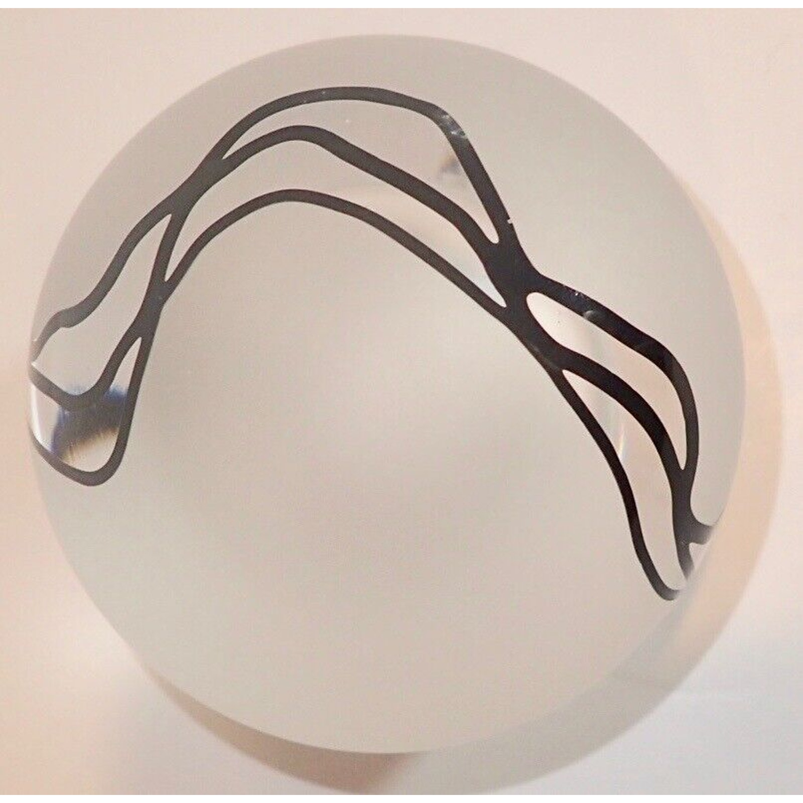 Catherine Hough Frosted Glass Paperweight 2.625 Tall Circa 1980's CK0497