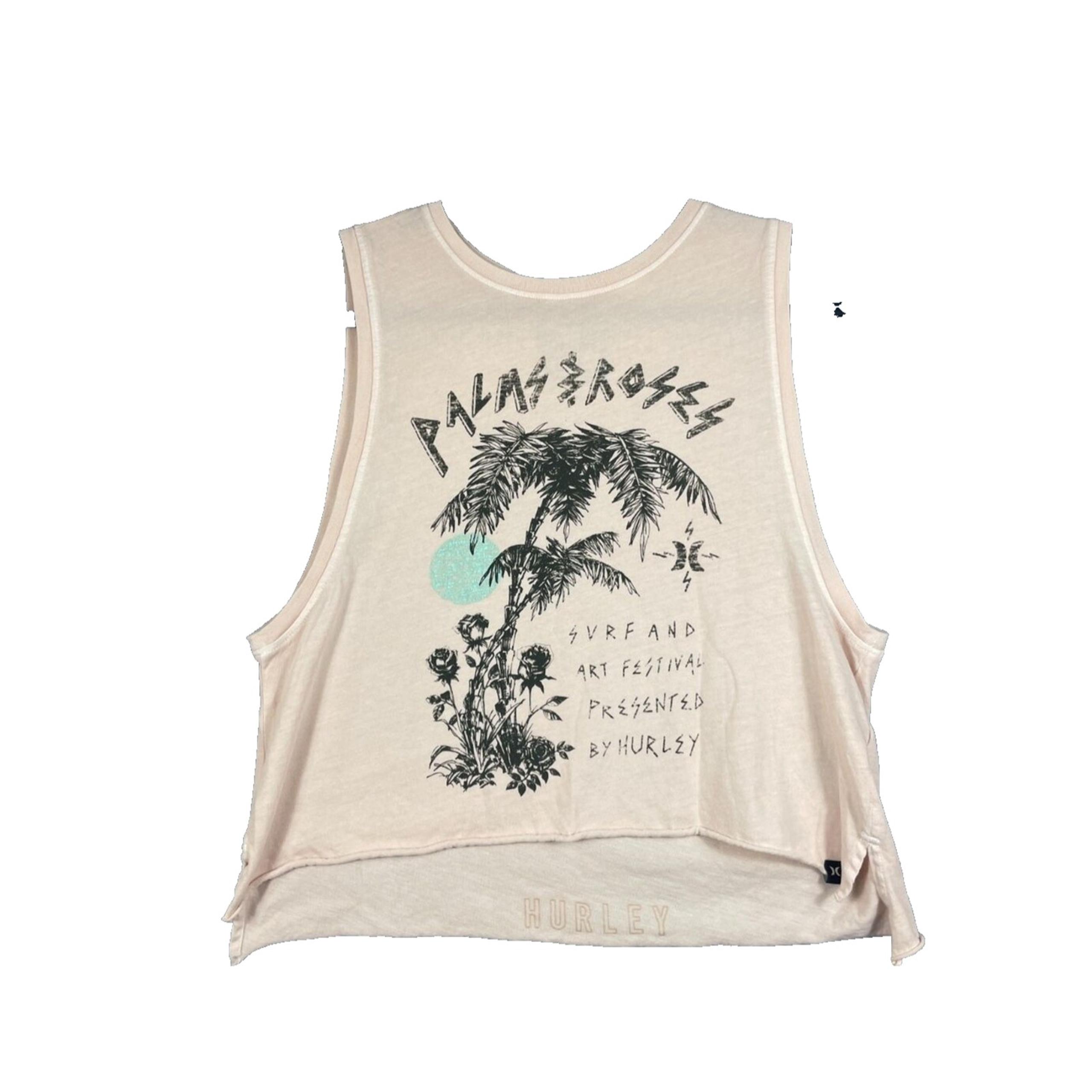 Hurley Women's Size S Graphic Palm & Roses Tank Top
