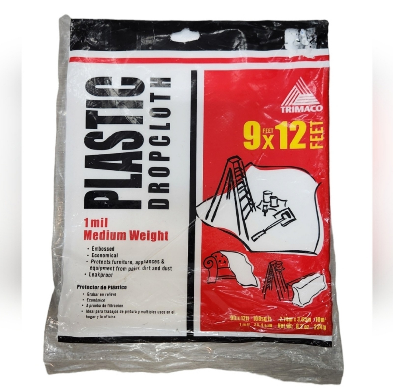 Trimaco 9ft. X 12ft. Plastic Drop Cloth