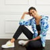 NWT Hill House The Allie Zip-Up in Ocean Kaleidoscope Sz S Hippie 70s Colorful