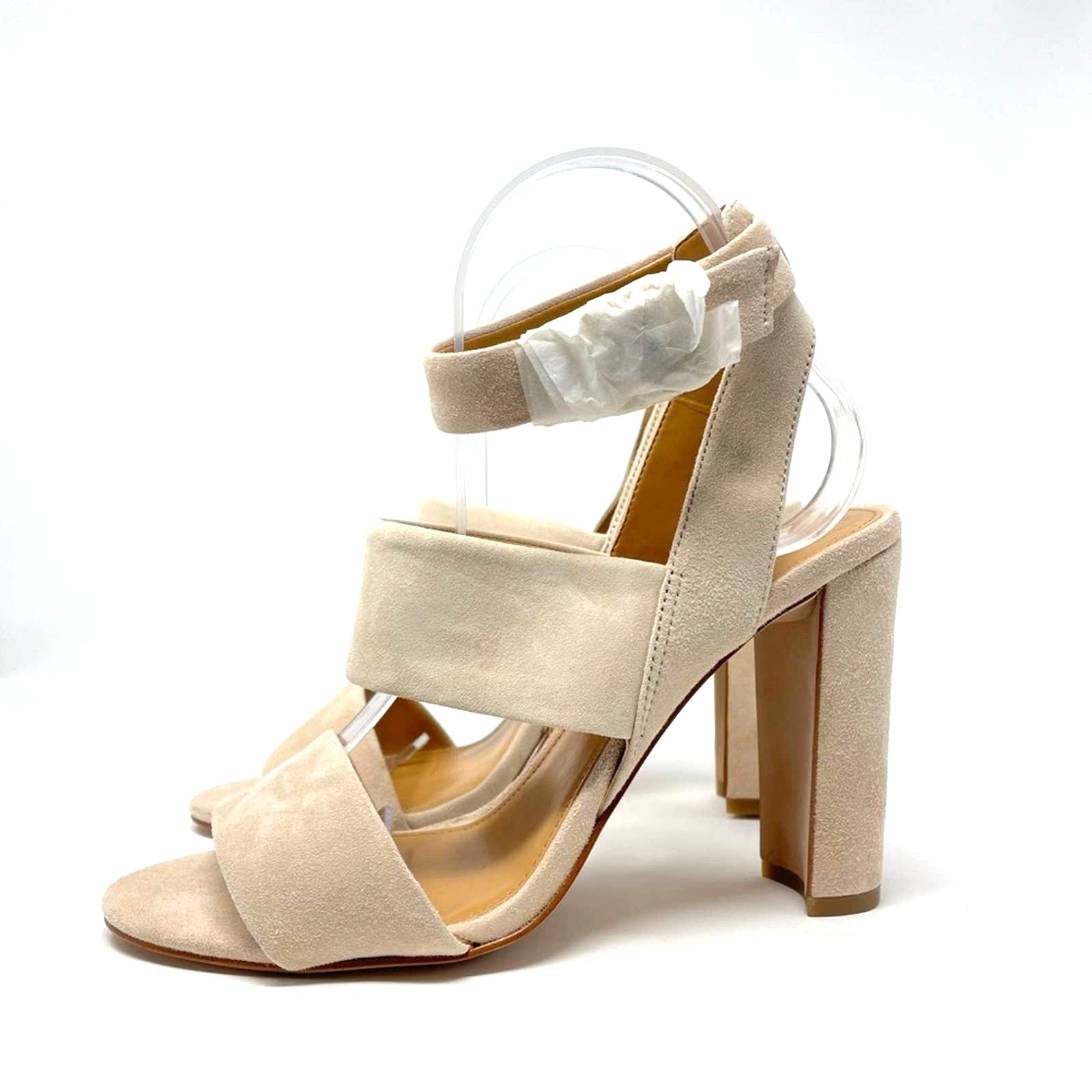J. Crew | Suede Block Heel Sandals Cream 8 New!