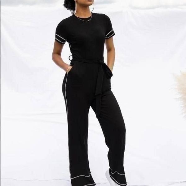 Kittenish Jumpsuit Womens SZ M Lounge Wear Jessie James Decker Black