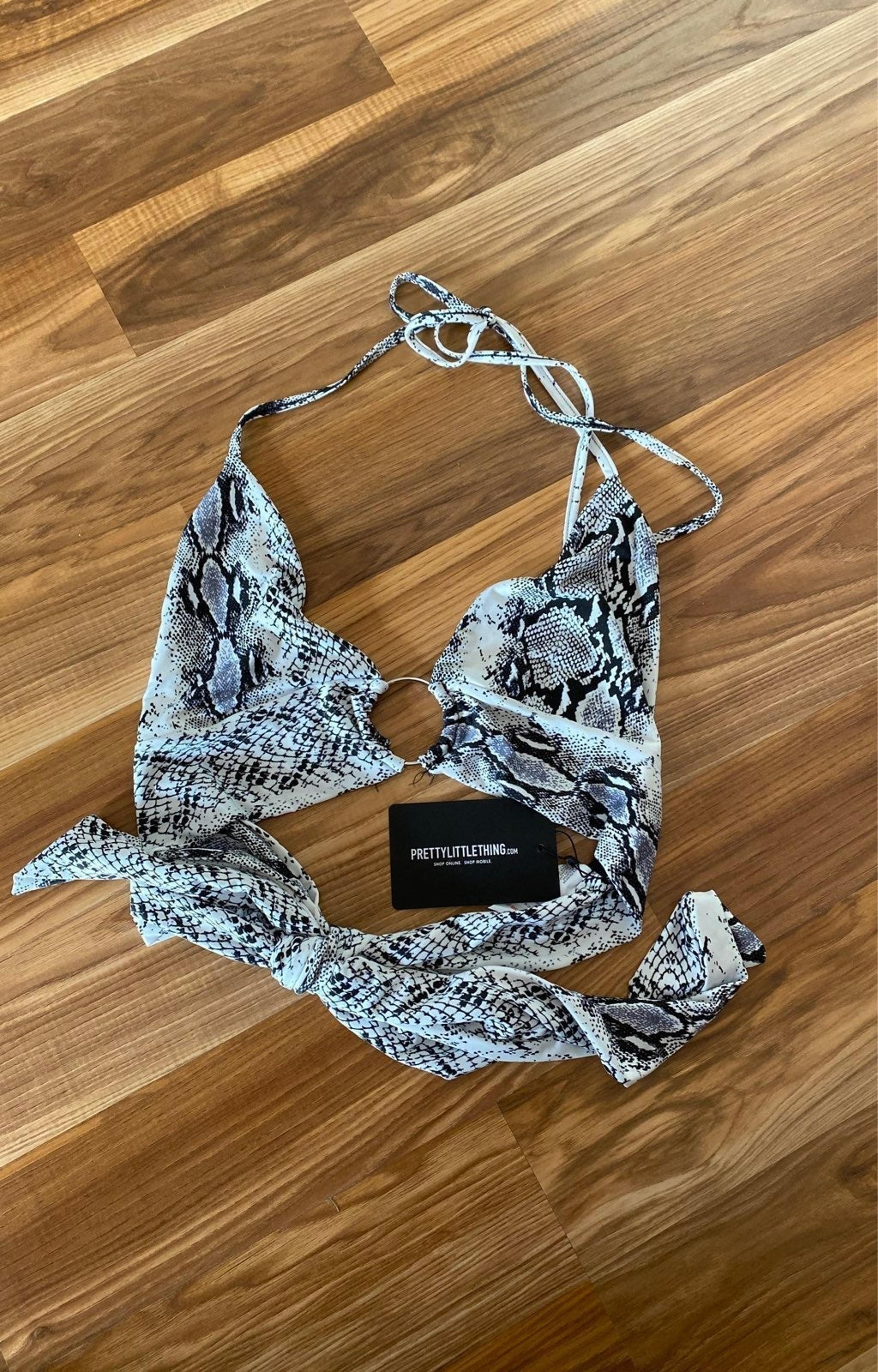 PrettyLittleThing Snake Print Halter Top
