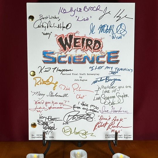 Weird Science Script Signed- Autograph Reprints- 132 Pages- John Hughes