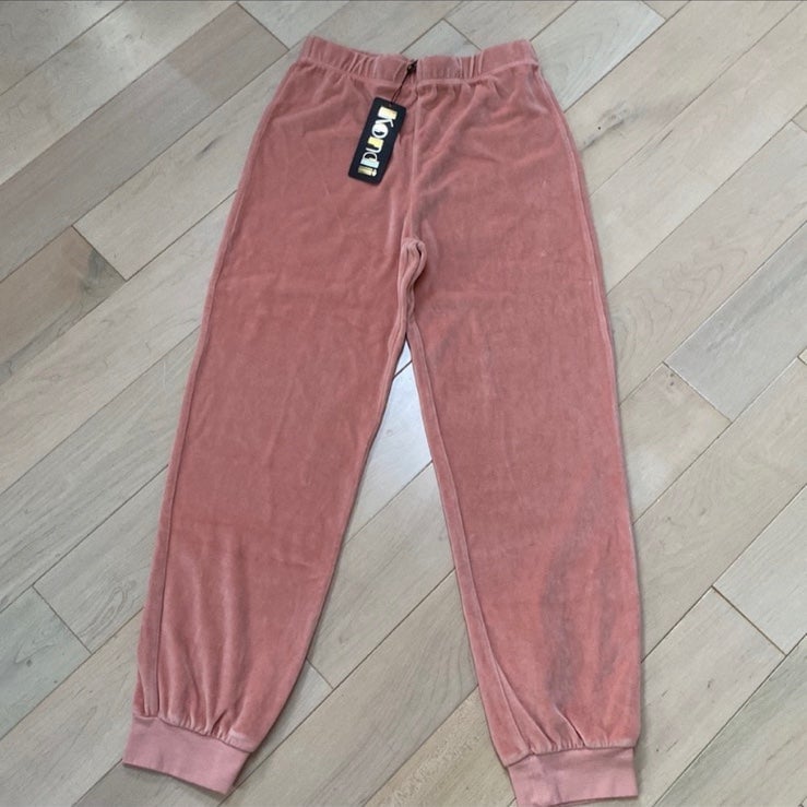 195 Suzie Kondi slim track pants in velour