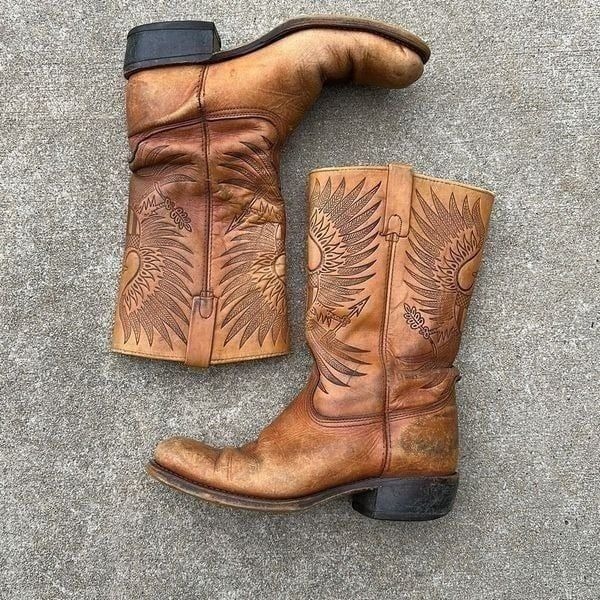 Vintage 70s Dingo American Eagle Leather Men’s Boots