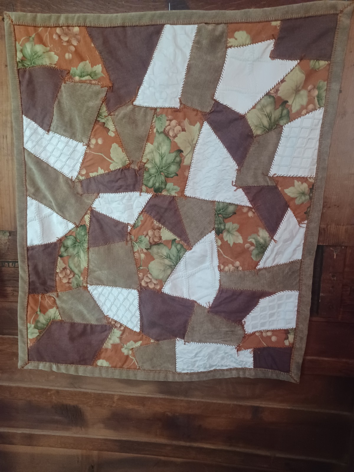 Wall Hanging, crazy quilt, handmade and embroidered.