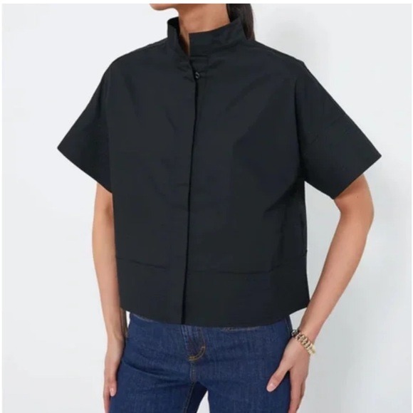 Tuckernuck Women's Black Trapunto Stitch Sofia Shirt Size Large