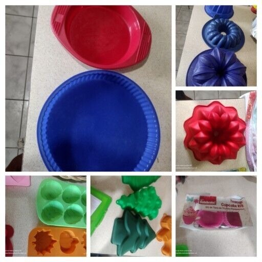 Silicone Baking Molds Mixed Lot- 40 PCs Cake Round Xmas