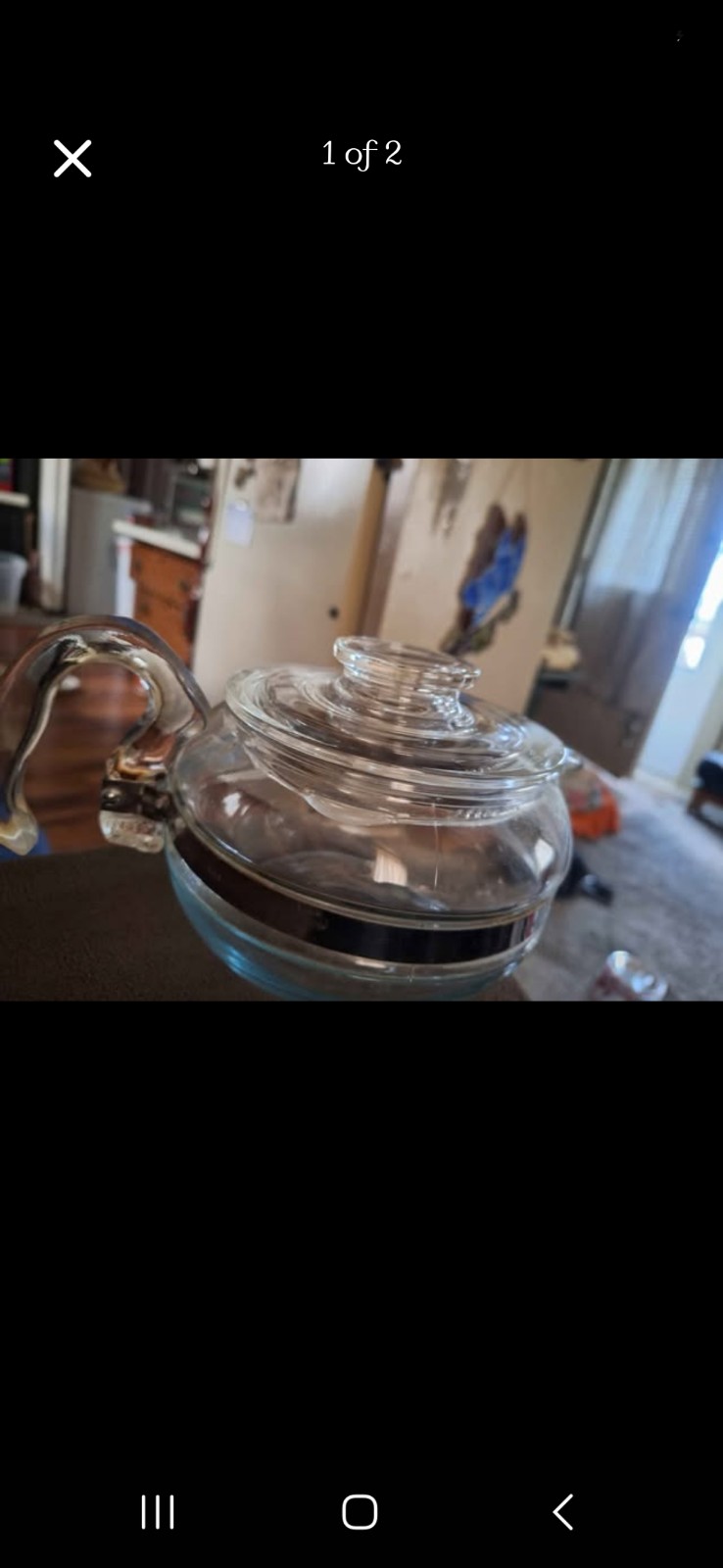Pyrex Coffee or Tea pot with lid all glass