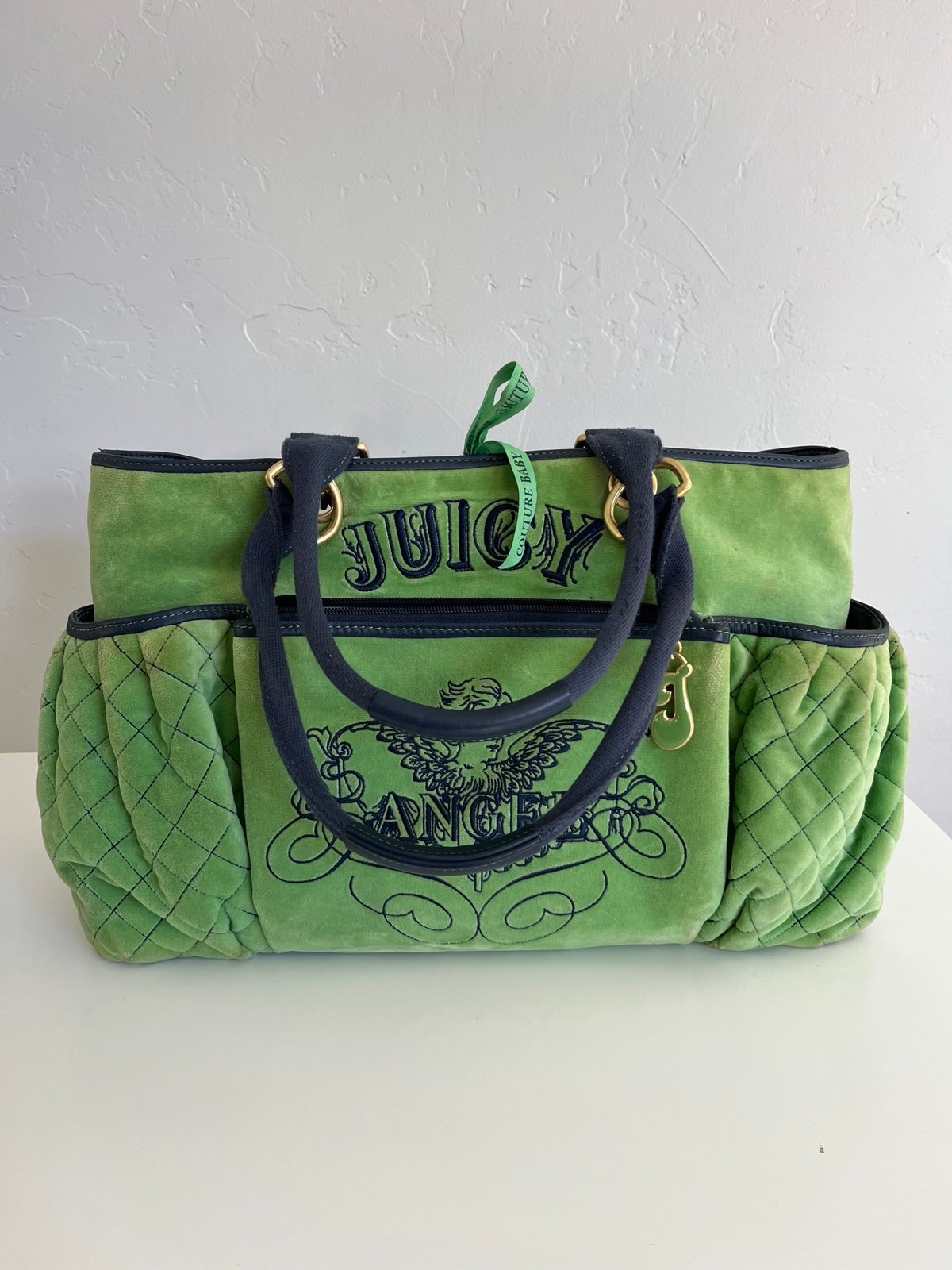 Auth VTG Y2K JUICY COUTURE Juicy Angel Velour Diaper Bag