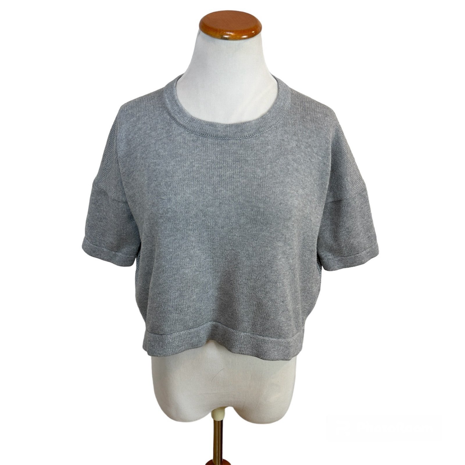 Lululemon Bhakti Reality Short Sleeve Sweater Heathered Gray Women's Sz 6