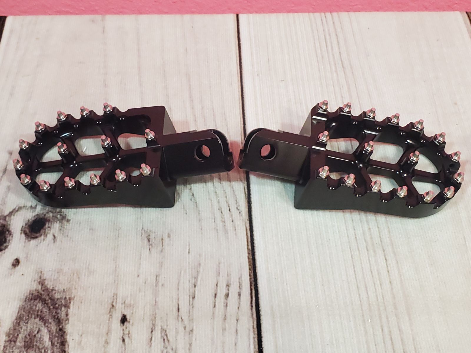 BLACK ALUMINUM DIRT BIKE FOOT PEGS RESTS FOR CRF XR 50 70 110 M2R STORM DEMON