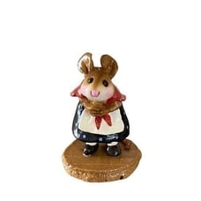 Wee Forest Folk WFF M-254 Little Nell Navy Blue Dress, Red Scarf 2000