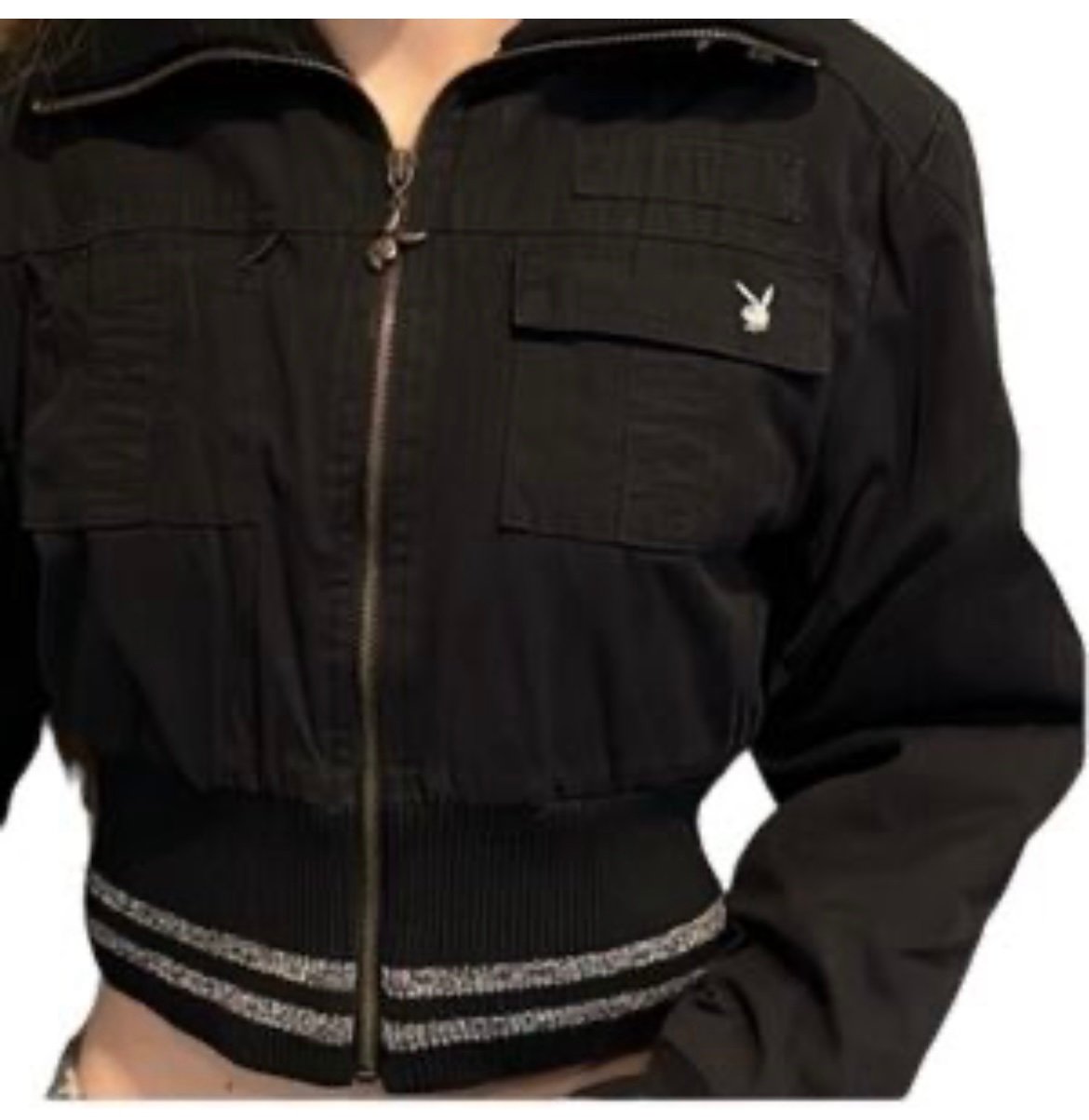 Playboy Bunny Y2K Vintage Cropped Bomber Jacket, NWT