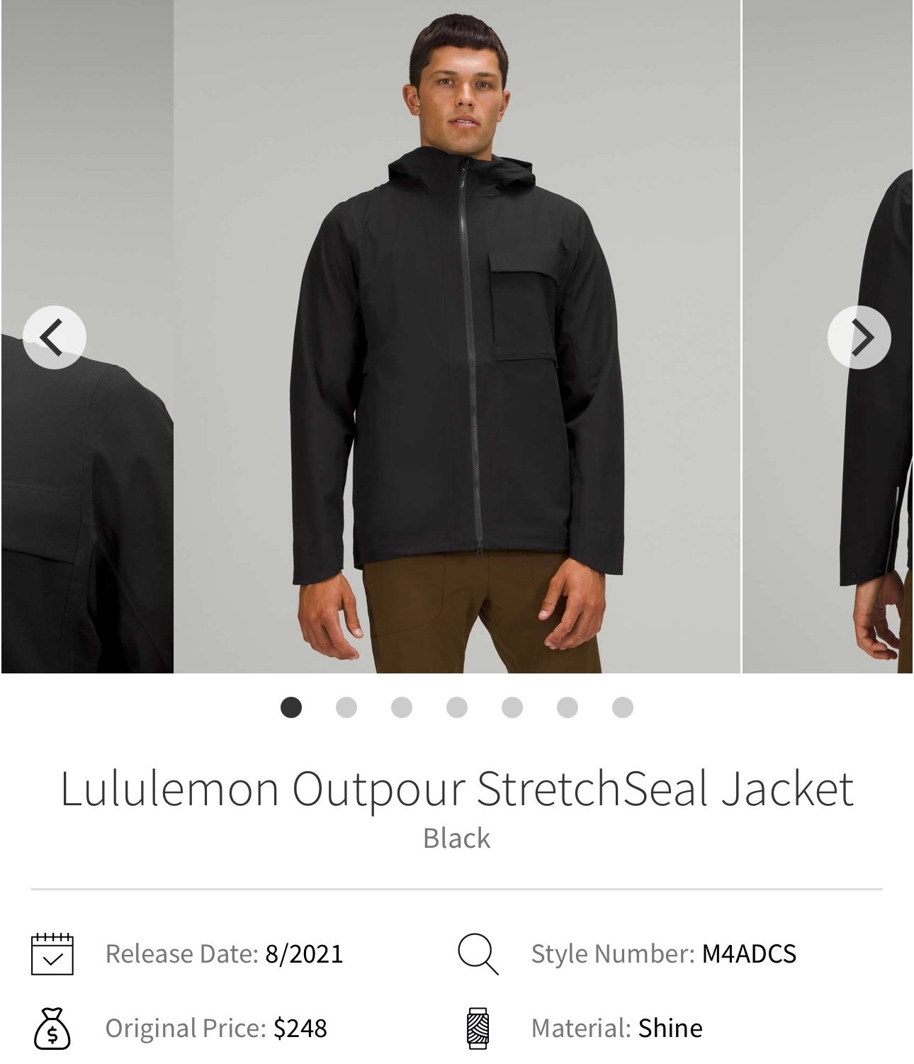 Lululemon Outpour Jacket Men’s (Large)