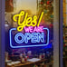 Open Neon Signs Bright Led Light High Visibility Advertisement
