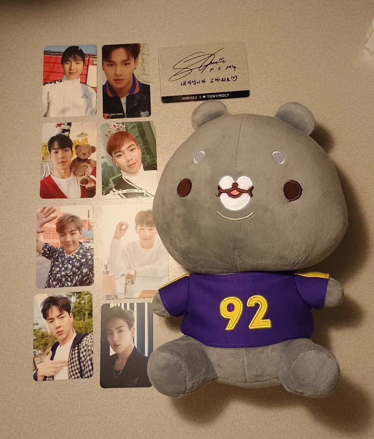 Monsta X Shownu PC Twotuckgom nunugom doll Tony Moly Lens town PC set (10)