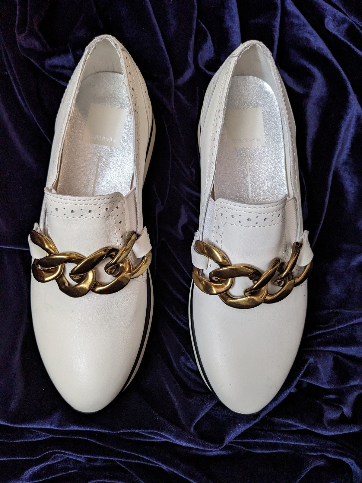Dolce Vita Jhenee White Leather Platform Sneaker Loafer Womens Size 7 NEW