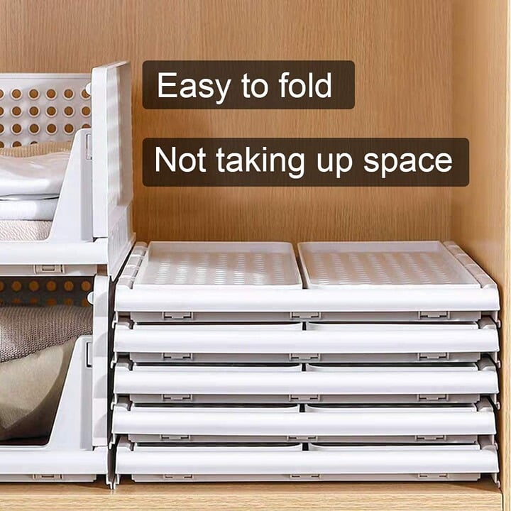 4 Pack Closet Basket Shelf Storage Bins Plastic Super Large Capacity