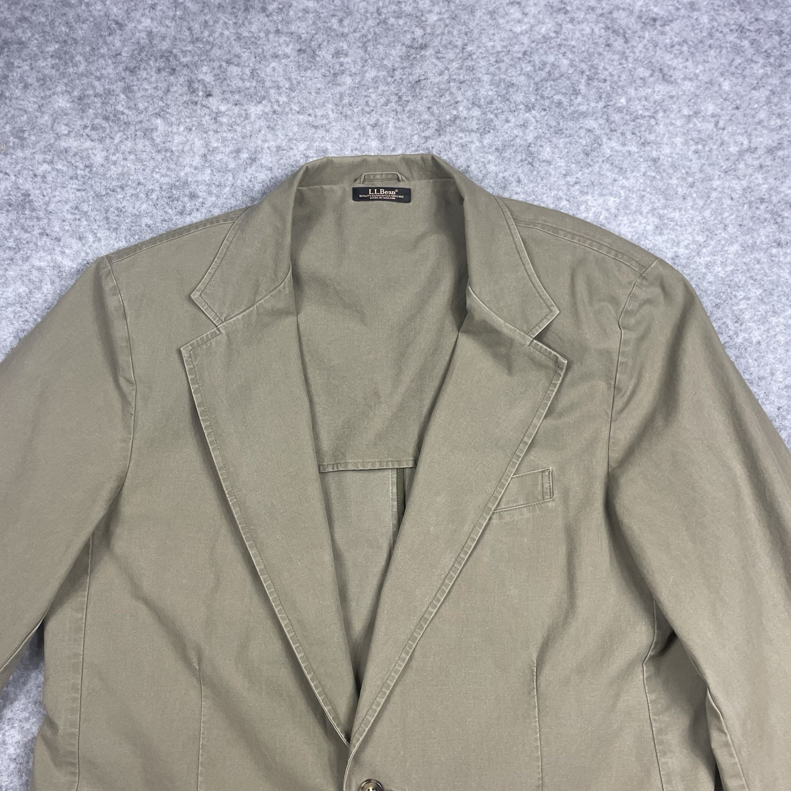 L.L. Bean Sport Khaki Jacket Mens 44 Tall Tan 2 Button Drivers Casual Coat