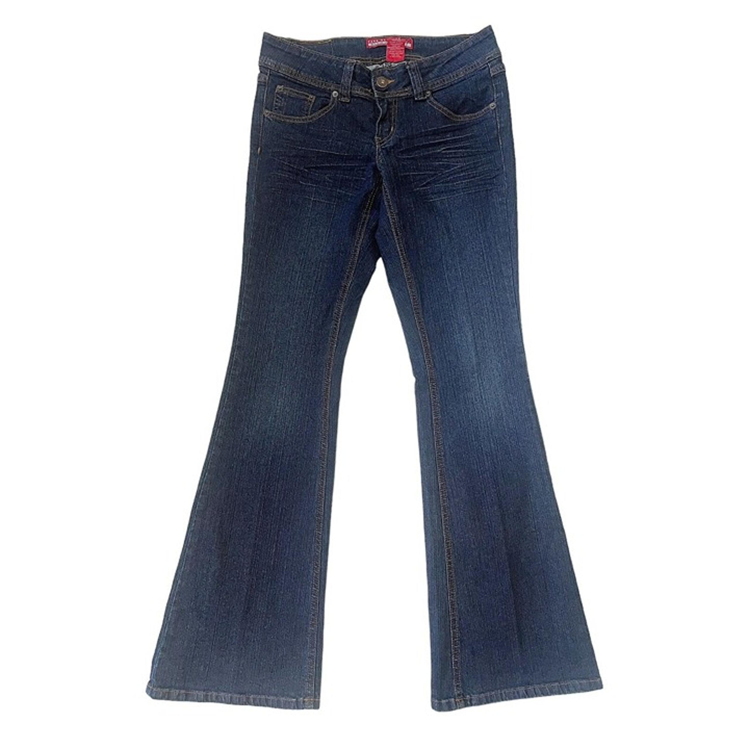 Vintage y2k Zana Di Jeans low rise dark wash flared blue jeans size 7