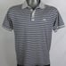 Vintage 80s Giorgio Armani Eagle Crest Navy & Gray Striped Casual Polo Shirt