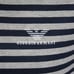 Vintage 80s Giorgio Armani Eagle Crest Navy & Gray Striped Casual Polo Shirt