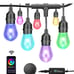 LEDiMagic Outdoor String Lights, 49 Ft Smart RGB Patio Lights, 15 LED Bulbs