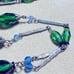 Vtg: ART DECO Czech Glass /Emerald Rhinestone 30” necklace