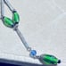 Vtg: ART DECO Czech Glass /Emerald Rhinestone 30” necklace