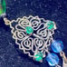 Vtg: ART DECO Czech Glass /Emerald Rhinestone 30” necklace