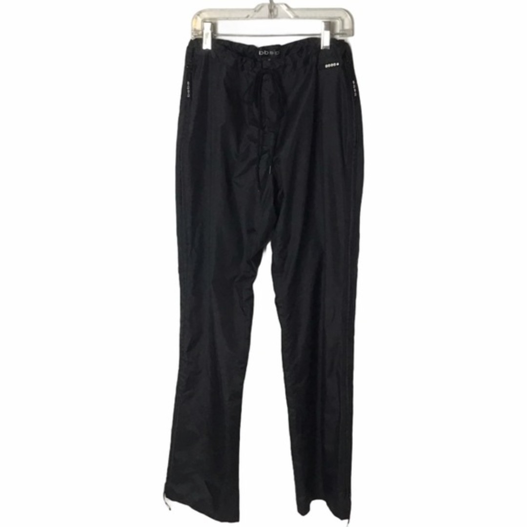 Bebe Sport Nylon Windbreaker Side Zippered Track Pants Black Size XS