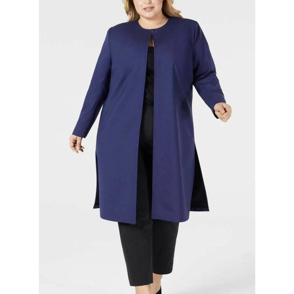 Pari Passu Wool Blend Side Split Jacket Fit D: Modified Hour Glass Navy