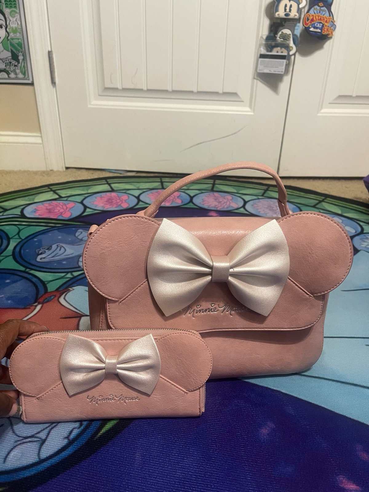 Loungefly HEART LOGO pink crossbody bag and wallet