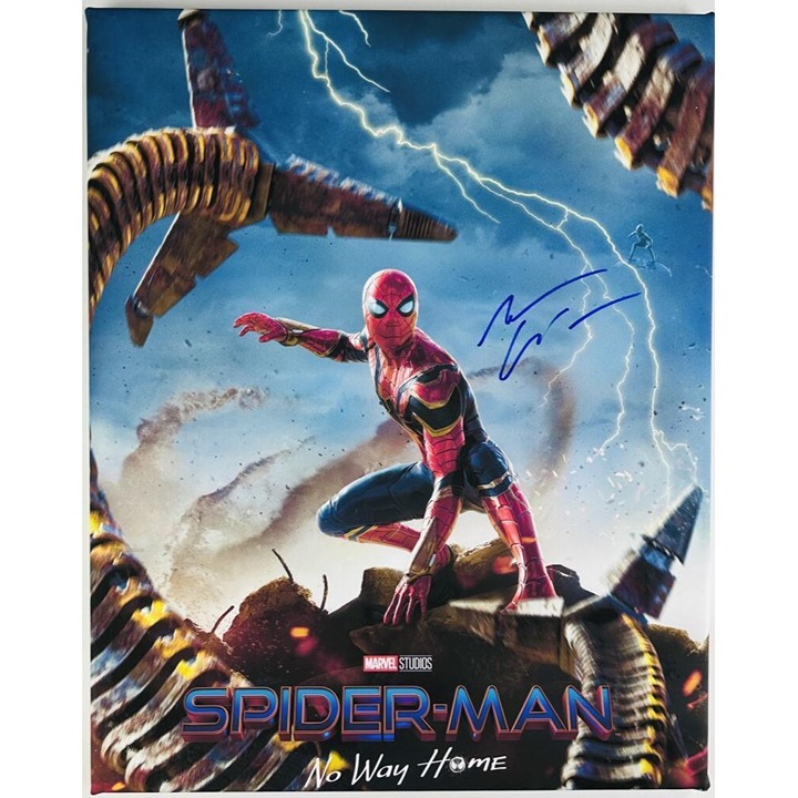 ANDREW GARFIELD SIGNED 16X20 STRETCHED CANVAS SPIDER-MAN NO WAY HOME BAS 1