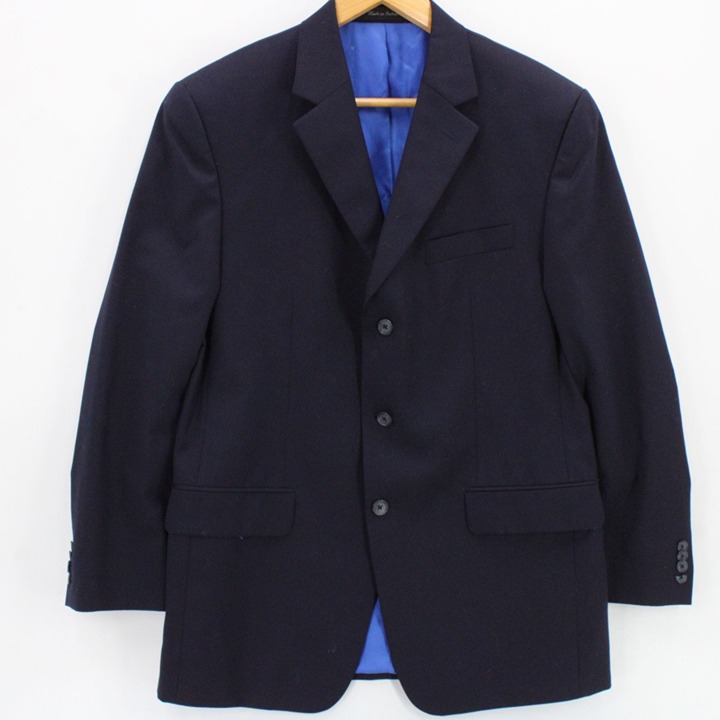 Michael Kors Blazer Jacket Men Navy Blue 100% Wool Casual Elegant Size 40R