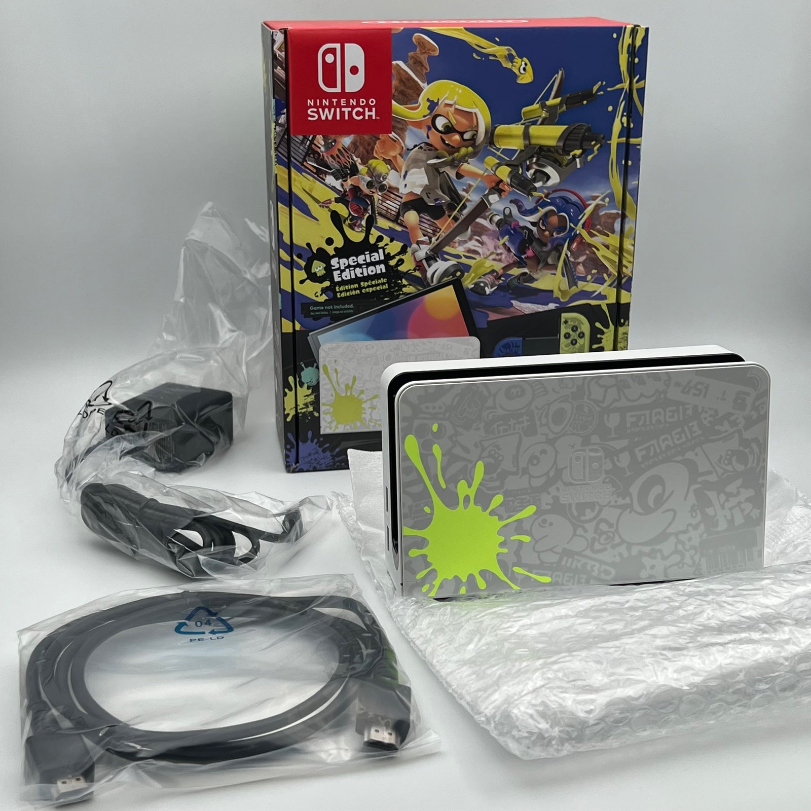 OLED Model Splatoon 3 Special Edition Dock, Hookups, and Box!