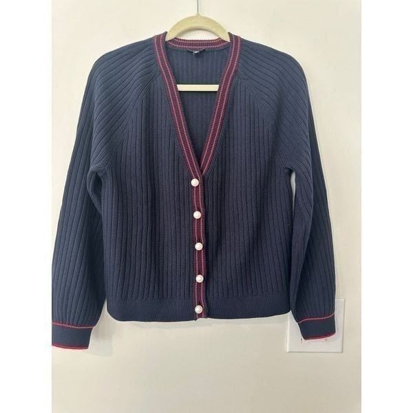 Talbots RWB Nautical Cardigan Sweater MP