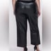 GOOD AMERICAN FAUX LEATHER WIDE LEG CROPPED TROUSER Size 15 NWOT